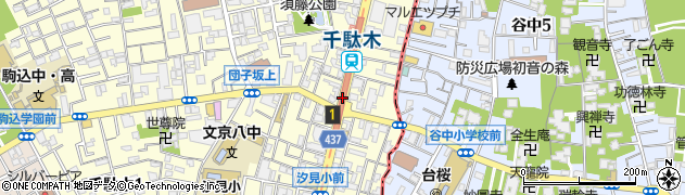 団子坂下周辺の地図