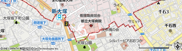 東京都立大塚病院周辺の地図
