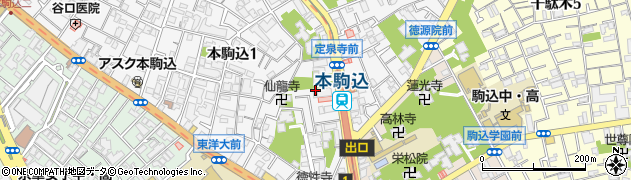 東京都文京区本駒込1丁目7周辺の地図