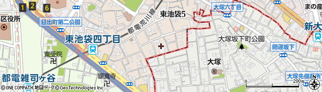 東京都豊島区東池袋5丁目15周辺の地図