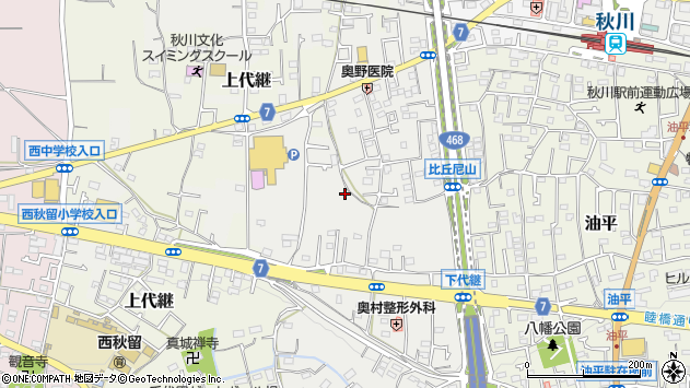 〒197-0831 東京都あきる野市下代継の地図