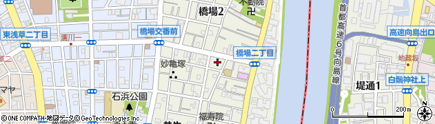 東京都台東区橋場1丁目34周辺の地図