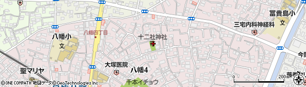 十二社神社周辺の地図