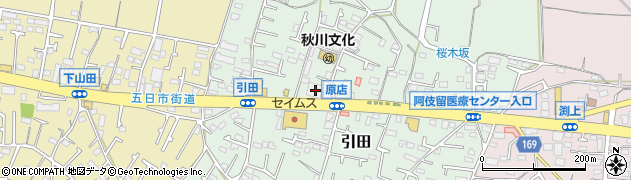 東京都あきる野市引田385周辺の地図