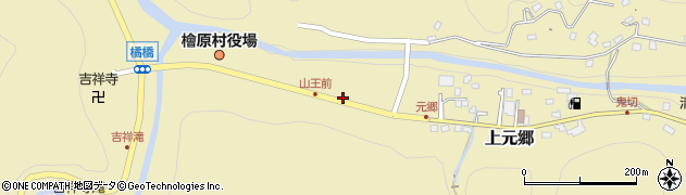 東京都檜原村（西多摩郡）上元郷周辺の地図