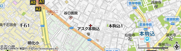 東京都文京区本駒込2丁目1-18周辺の地図
