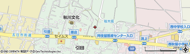 東京都あきる野市引田422周辺の地図