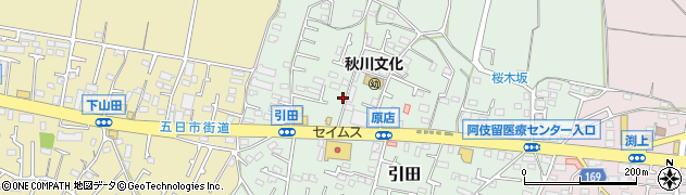 東京都あきる野市引田381周辺の地図