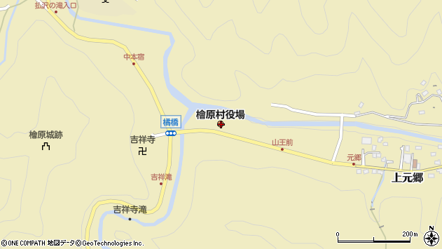 〒190-0200 東京都西多摩郡檜原村（以下に掲載がない場合）の地図