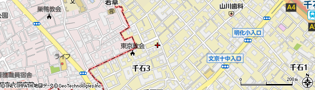 東京都文京区千石3丁目周辺の地図