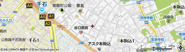 東京都文京区本駒込2丁目4-1周辺の地図