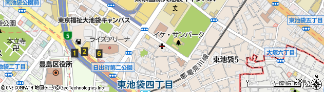東京都豊島区東池袋4丁目周辺の地図