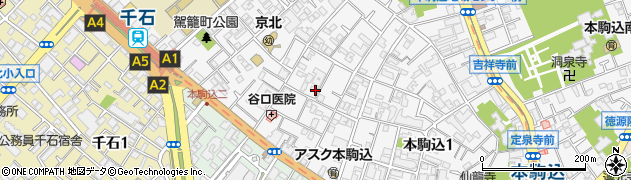 東京都文京区本駒込2丁目4-19周辺の地図