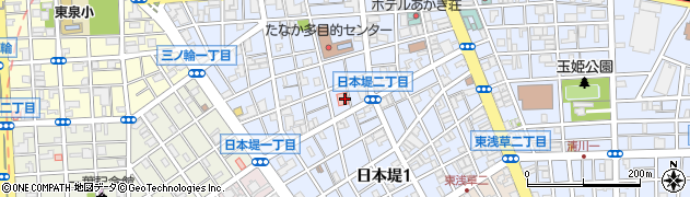 東京都台東区日本堤周辺の地図