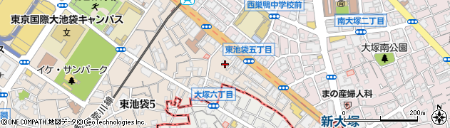 東京都豊島区東池袋5丁目44周辺の地図