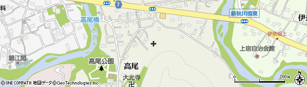 東京都あきる野市高尾周辺の地図