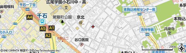東京都文京区本駒込2丁目4-12周辺の地図