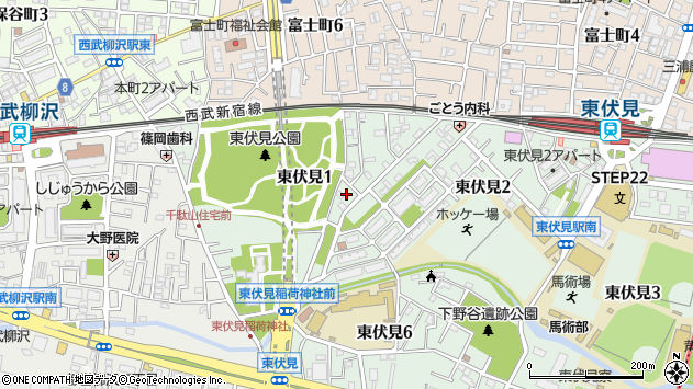 〒202-0021 東京都西東京市東伏見の地図