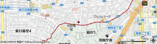 東京新聞　日暮里販売所周辺の地図
