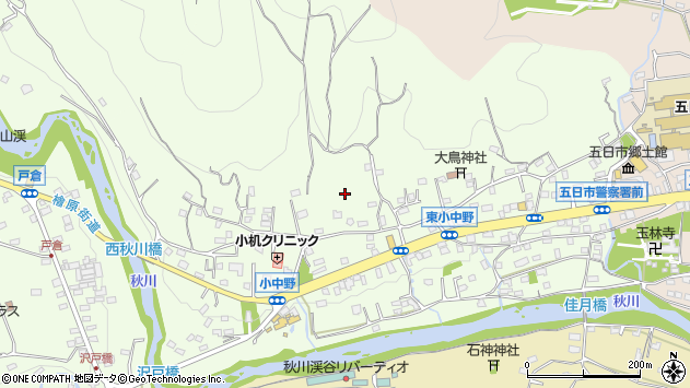 〒190-0165 東京都あきる野市小中野の地図