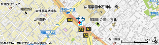 東京都文京区周辺の地図
