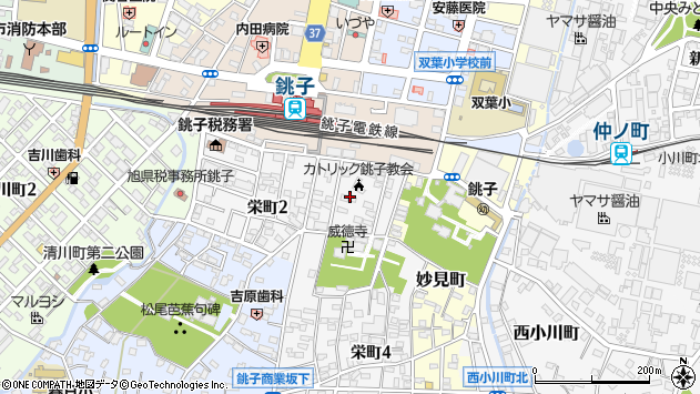 〒288-0812 千葉県銚子市栄町の地図