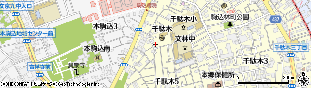 千駄木公園周辺の地図