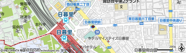 日暮里駅前周辺の地図