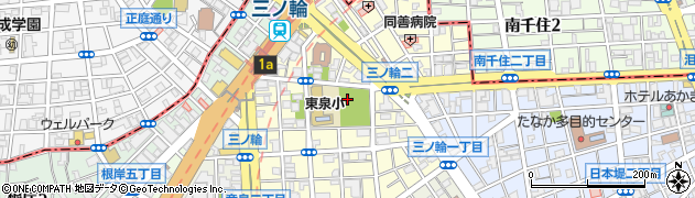 東京都台東区三ノ輪周辺の地図