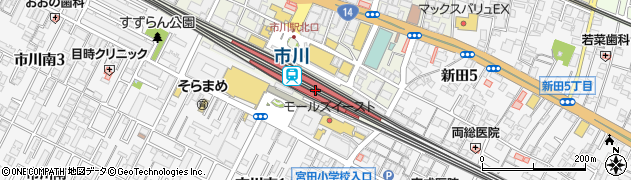 千葉銀行ＪＲ市川駅 ＡＴＭ周辺の地図