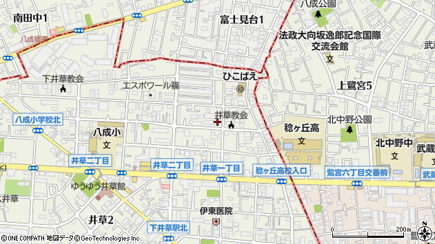 〒167-0021 東京都杉並区井草の地図