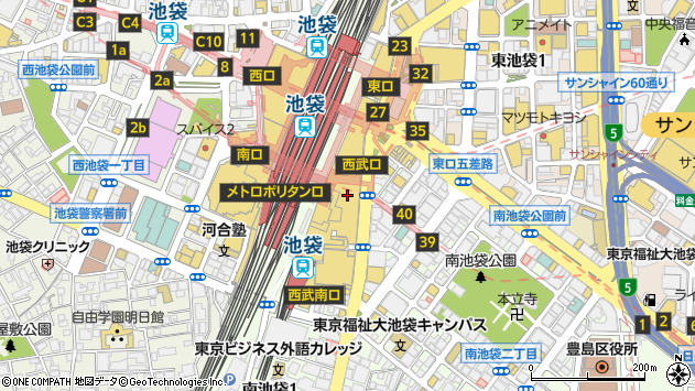 〒171-0022 東京都豊島区南池袋の地図