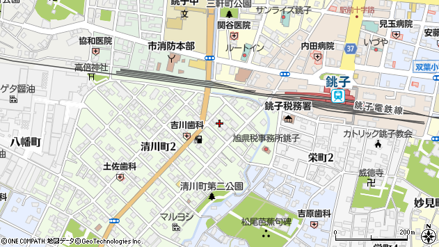 〒288-0817 千葉県銚子市清川町の地図