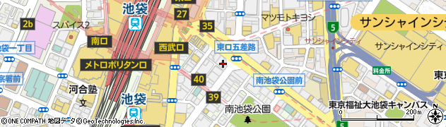 食べ放題＆飲み放題中華 天府酒家 池袋店周辺の地図