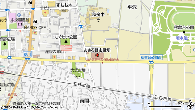 〒190-0100 東京都あきる野市（以下に掲載がない場合）の地図