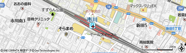 市川駅周辺の地図