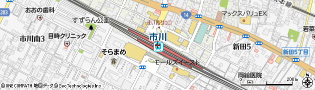 みずほ銀行市川駅 ＡＴＭ周辺の地図
