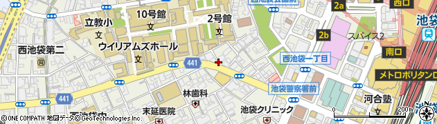 東京都豊島区西池袋周辺の地図