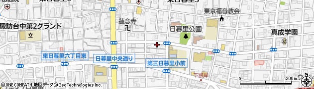 東京都荒川区東日暮里周辺の地図