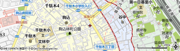 城北信用金庫動坂支店周辺の地図