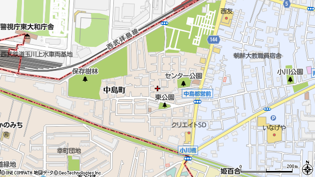 〒187-0033 東京都小平市中島町の地図