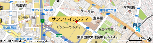 東京都豊島区東池袋周辺の地図