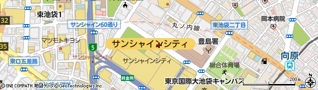 東京都豊島区東池袋3丁目周辺の地図