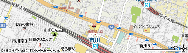 市川駅前眼科周辺の地図
