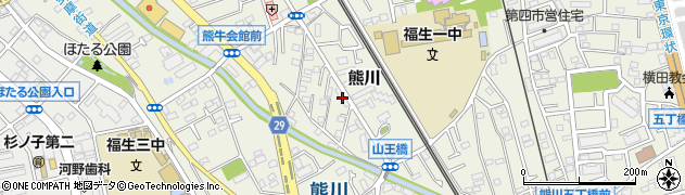 東京都福生市熊川878-1周辺の地図