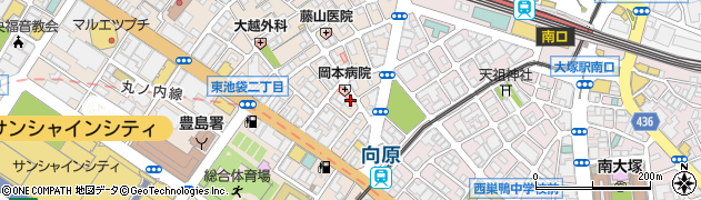 東京都豊島区東池袋2丁目5-8周辺の地図