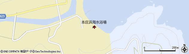 本庄浜海水浴場周辺の地図