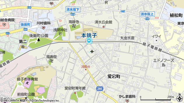 〒288-0007 千葉県銚子市愛宕町の地図
