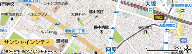 東京都豊島区東池袋2丁目10周辺の地図