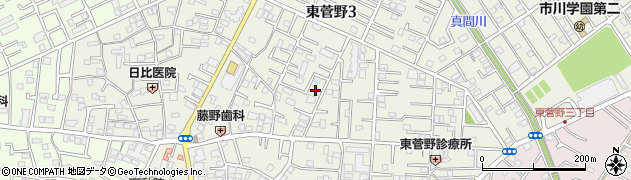 千葉県市川市東菅野周辺の地図
